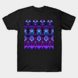 Elegant Blue and Purple Fractal Lace T-Shirt